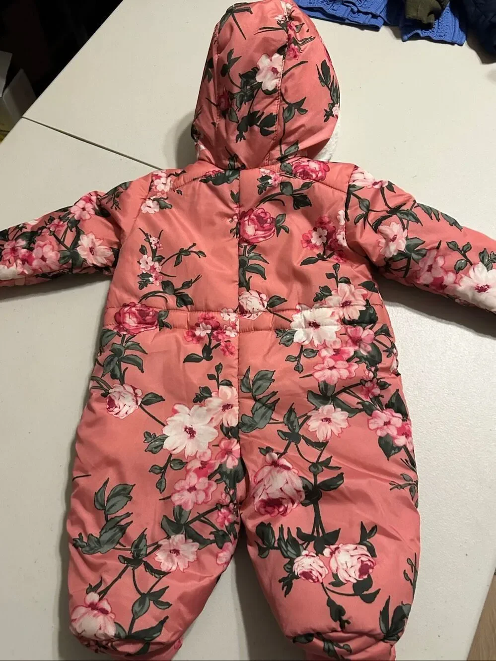 The Children's Place Baby Girl Pink Floral Infant Insulated Snowsuit 0-3 Months